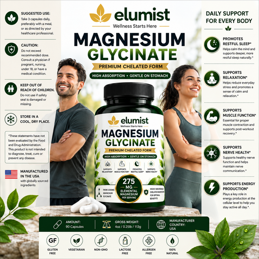 Pure Magnesium Glycinate for Relaxation & Recovery