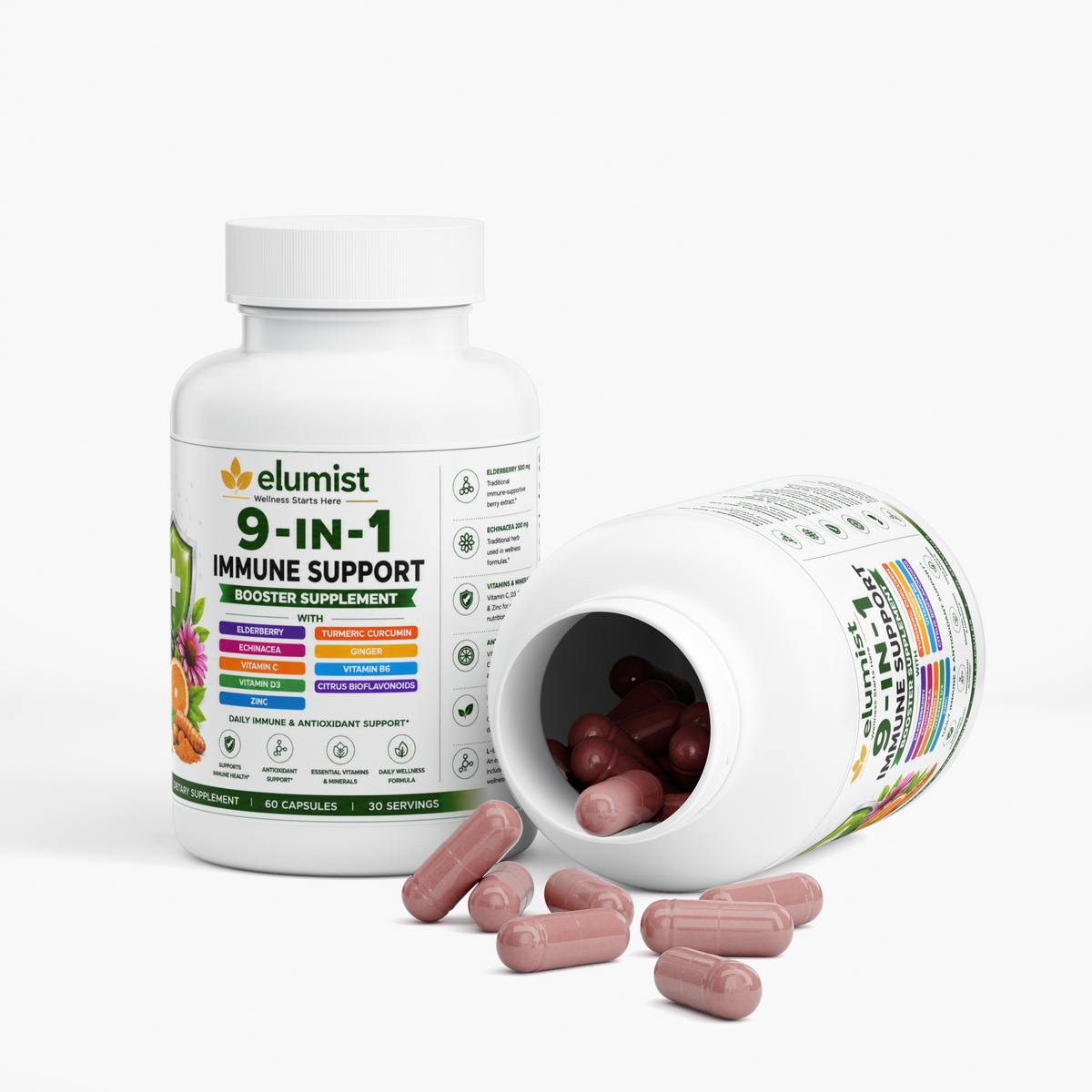 9-in-1 Immune Support Supplement, Antioxidant Formula