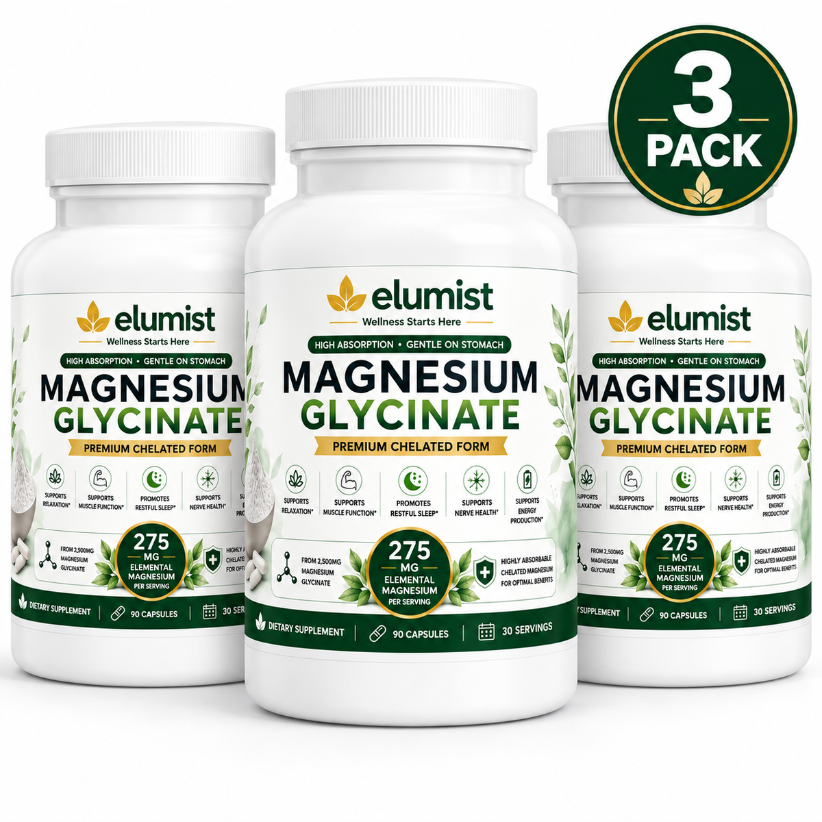 Pure Magnesium Glycinate for Relaxation & Recovery