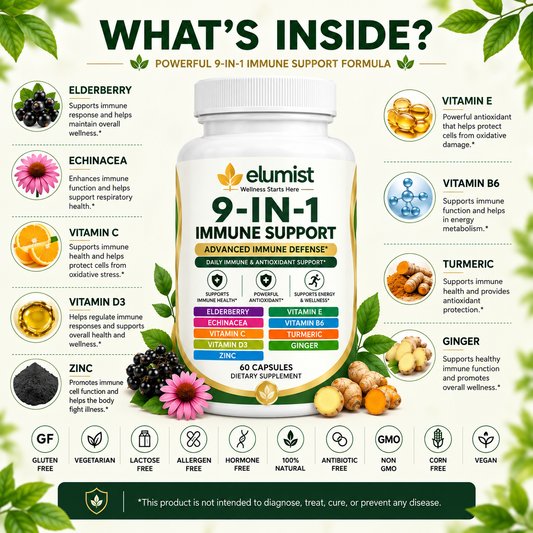 9-in-1 Immune Support Supplement, Antioxidant Formula